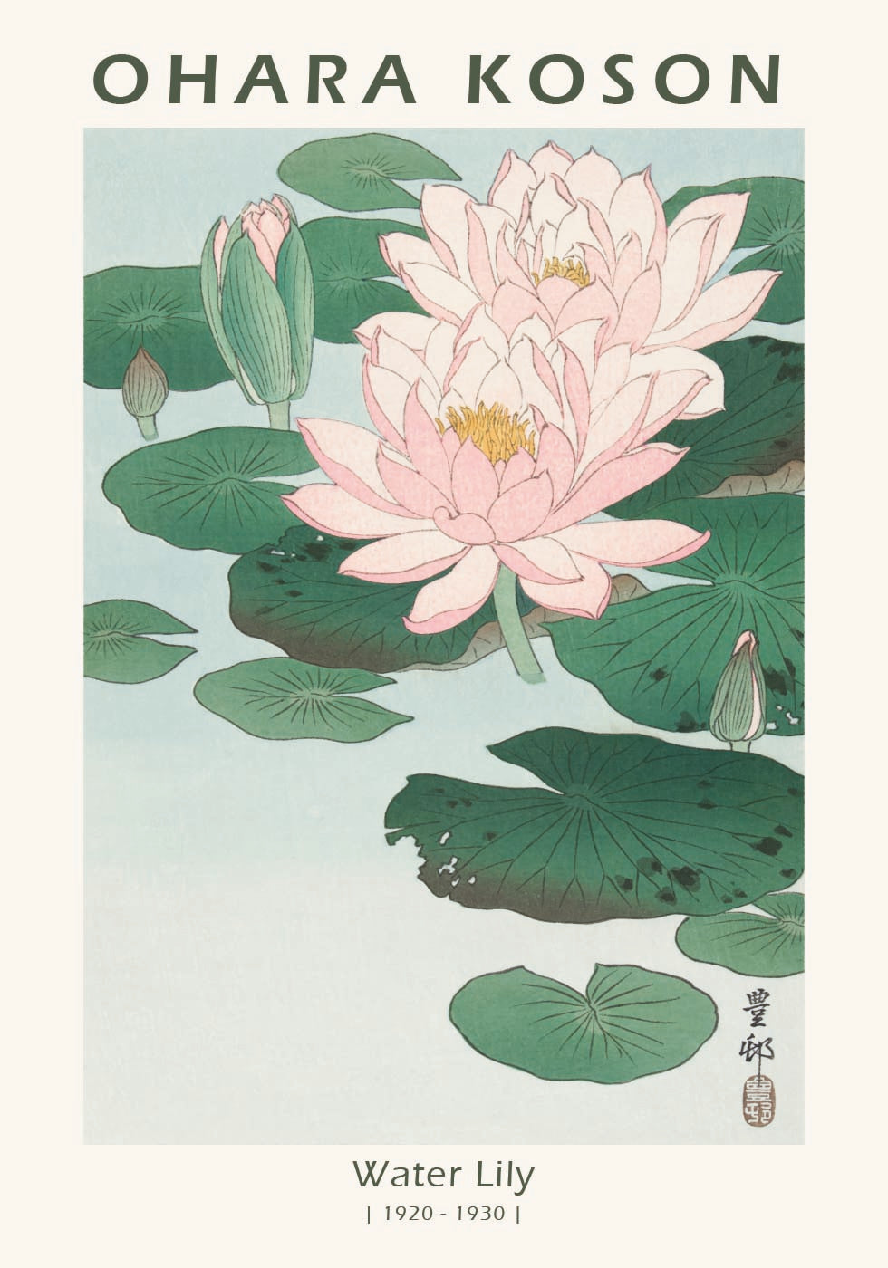 Water Lily, Japanese Woodblock By Ohara Koson Poster - Posterbox.dk