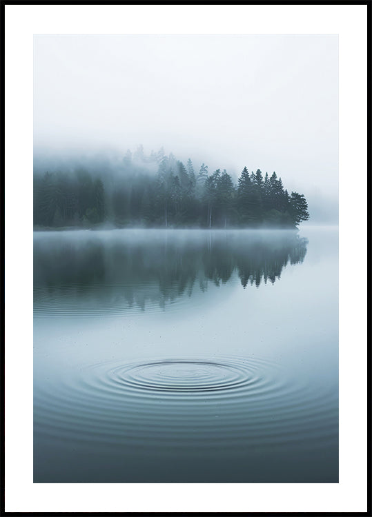Water Ripples and Foggy Forest Poster - Posterbox.dk