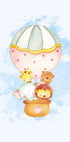 Watercolor Animals in Hot Air Balloon Poster - Posterbox.dk