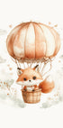 Watercolor Baby Fox on a Balloon Poster - Posterbox.dk