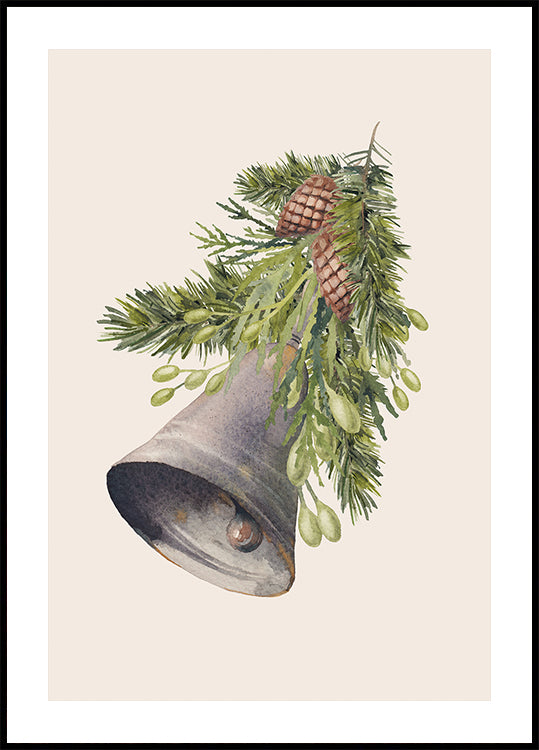 Watercolor Christmas Bell Poster - Posterbox.dk