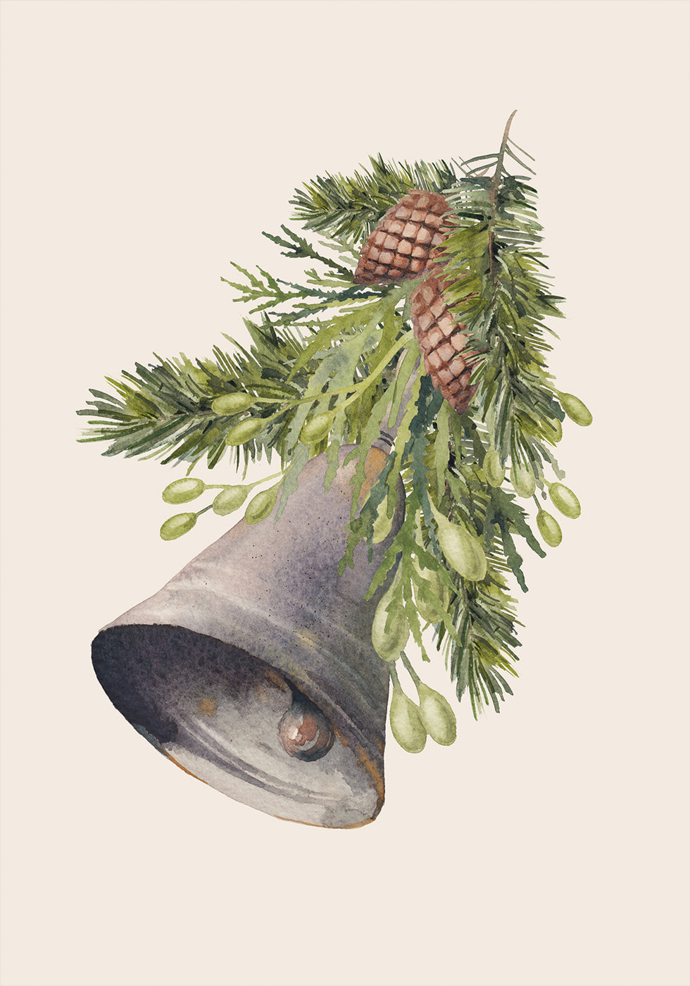 Watercolor Christmas Bell Poster - Posterbox.dk