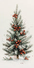 Watercolor Christmas Tree with Red Berries Poster - Posterbox.dk