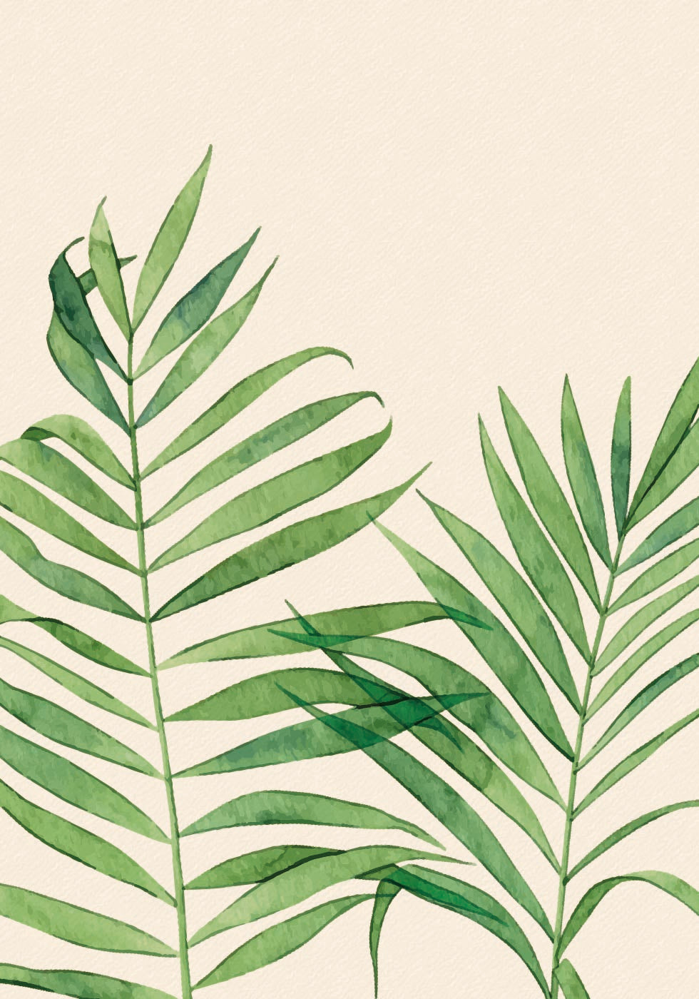Watercolor Palm Leaf Poster - Posterbox.dk