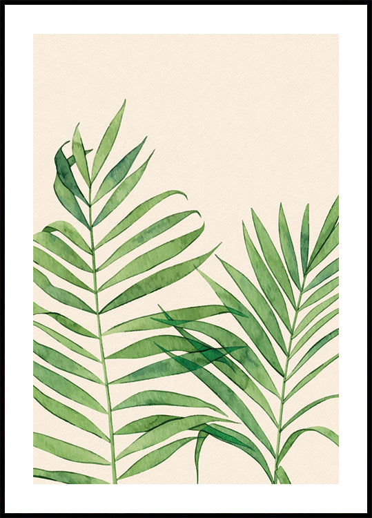 Watercolor Palm Leaf Poster - Posterbox.dk