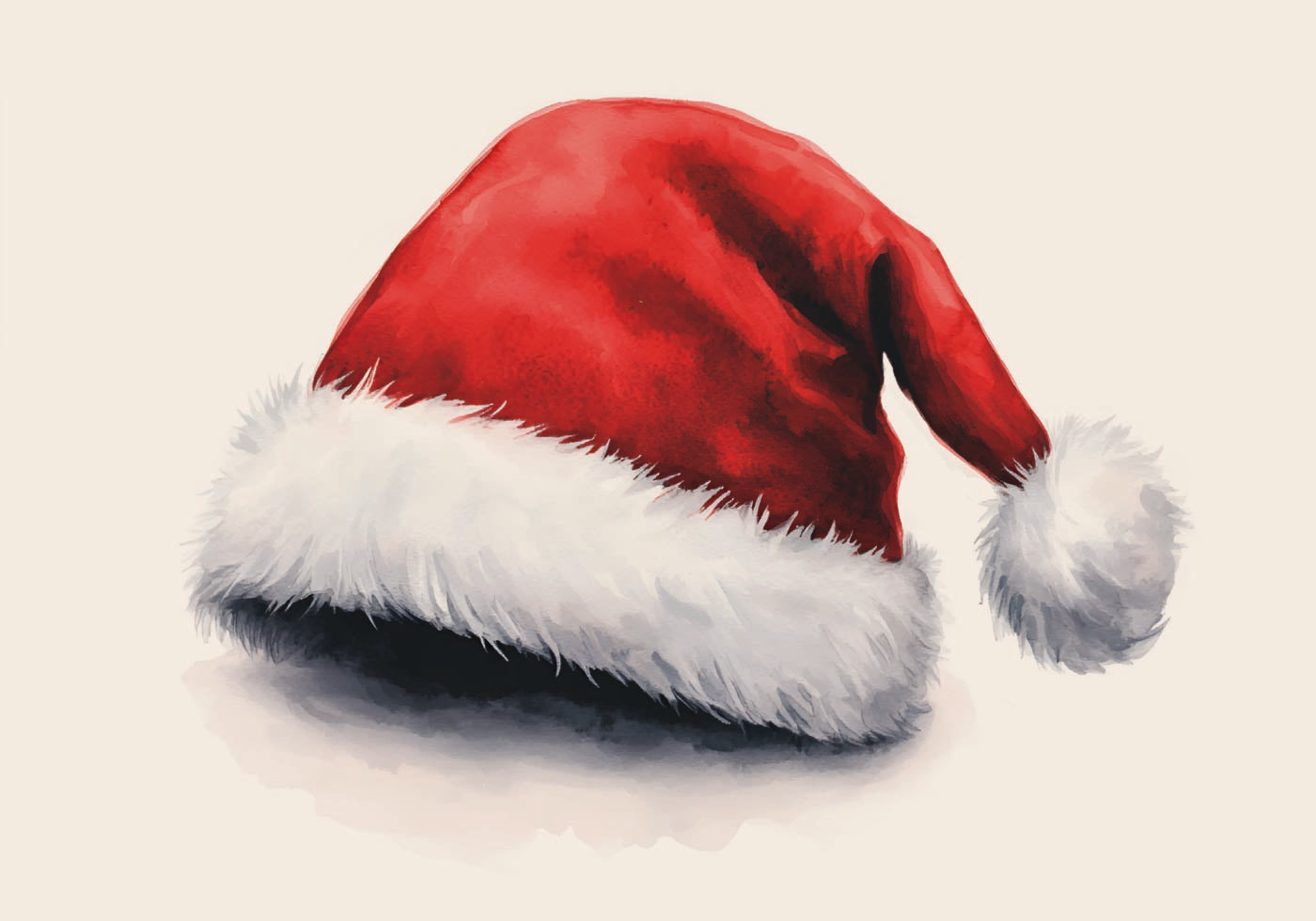 Watercolor Santa Hat Poster - Posterbox.dk