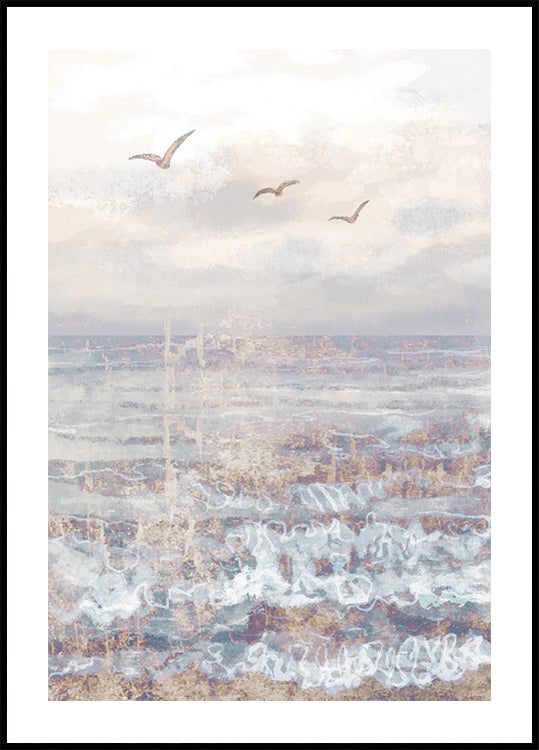Watercolor Seascape Serenity Poster - Posterbox.dk