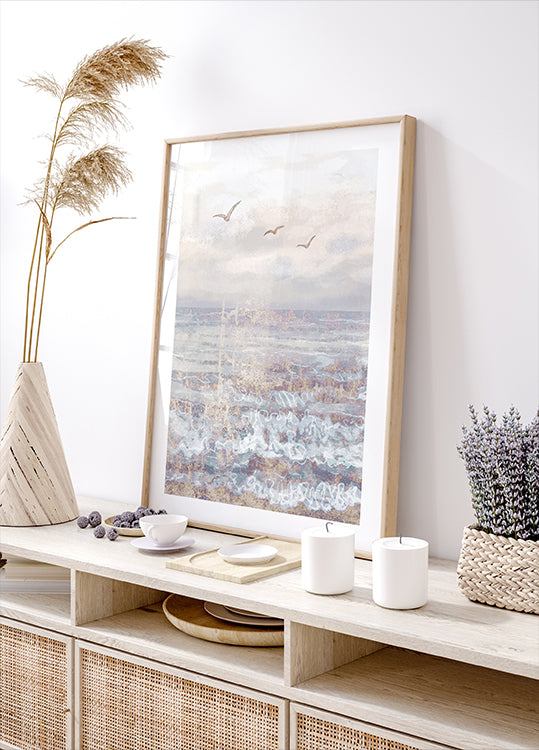 Watercolor Seascape Serenity Poster - Posterbox.dk