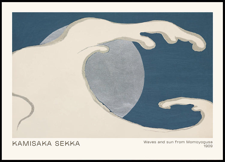 Waves and Sun from Momoyogusa, 1909, Kamisaka Sekka Poster - Posterbox.dk