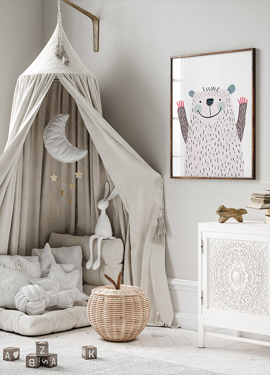 Waving Bear Poster - Posterbox.dk