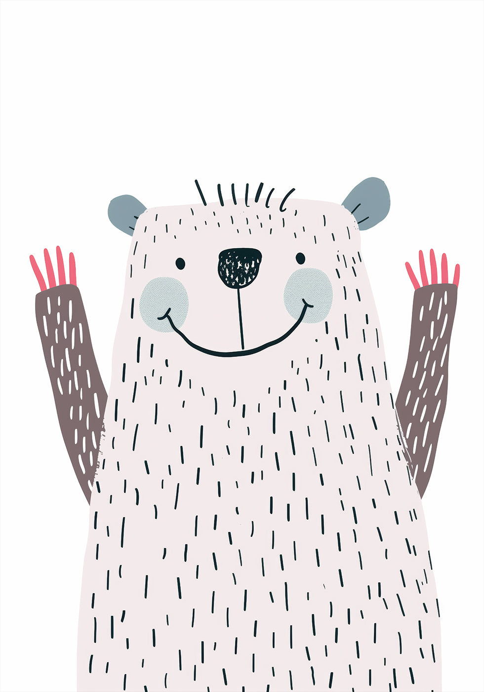 Waving Bear Poster - Posterbox.dk