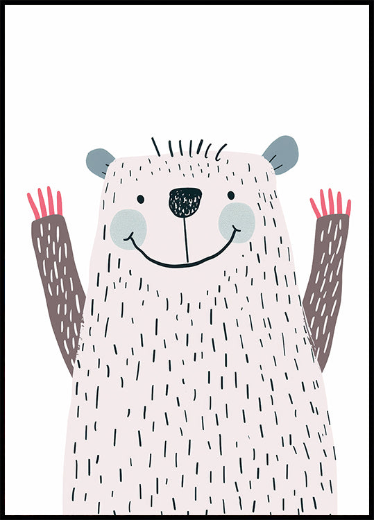 Waving Bear Poster - Posterbox.dk