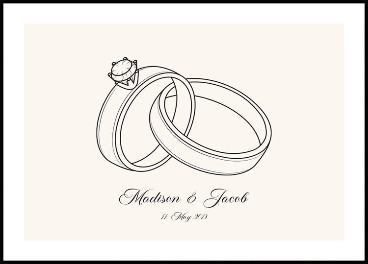 Wedding Rings Personalized Poster - Posterbox.dk