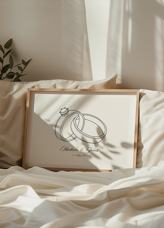 Wedding Rings Personalized Poster - Posterbox.dk