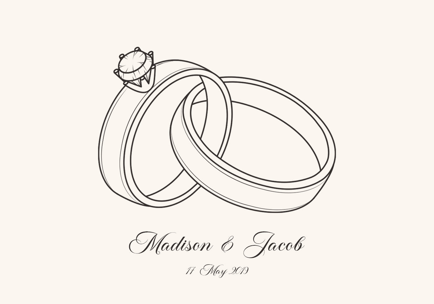 Wedding Rings Personalized Poster - Posterbox.dk