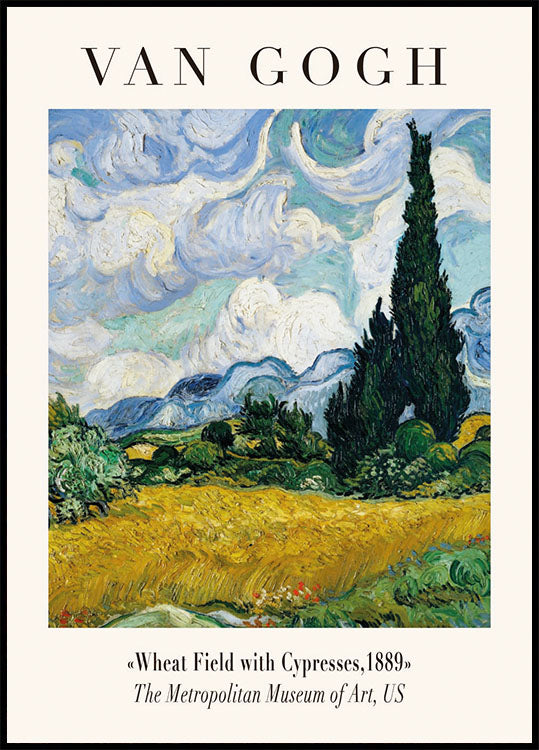 Wheat Field with Cypresses Poster - Posterbox.dk
