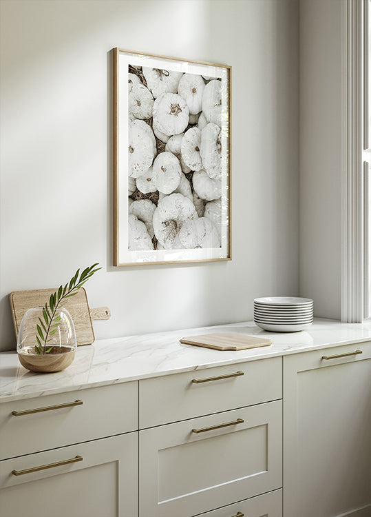 White Pumpkins Harvest Poster - Posterbox.dk