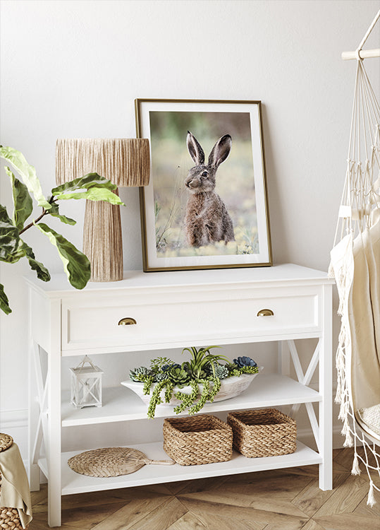 Wild Hare Close-Up Nature Poster - Posterbox.dk