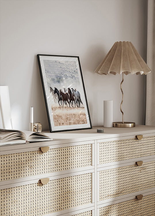 Wild Horses Running Free Nature Poster - Posterbox.dk