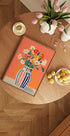 Wildflowers, Striped Vase, Coral Background Poster - Posterbox.dk