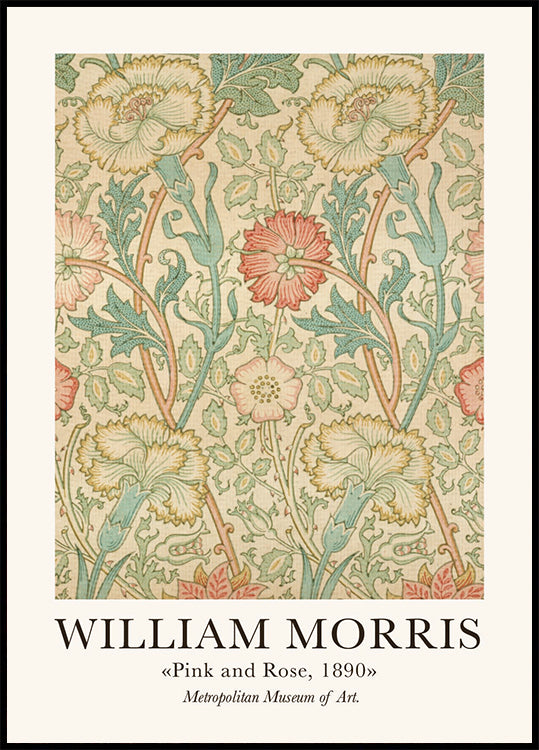 William Morris Pink and Rose Poster - Posterbox.dk