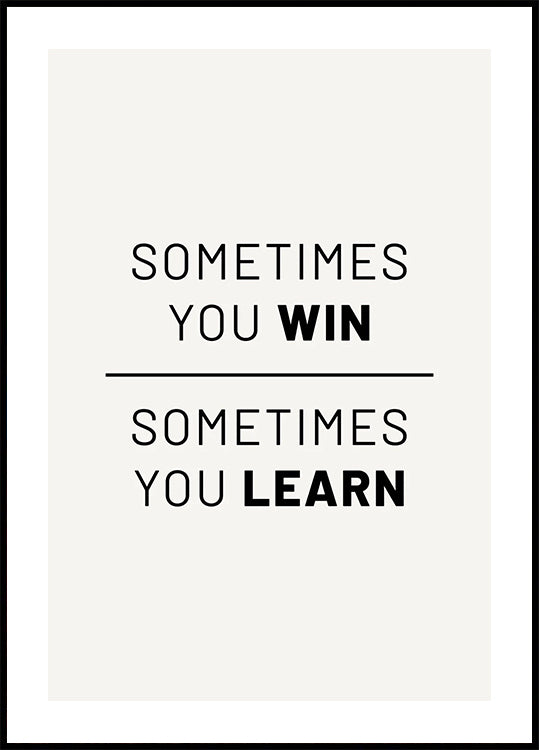 Win and Learn Poster - Posterbox.dk