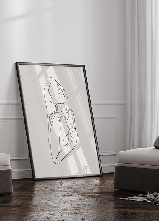 Woman in Line Art Poster - Posterbox.dk