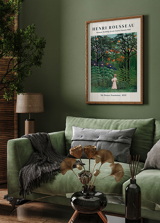 Woman Walking in an Exotic Forest Poster - Posterbox.dk