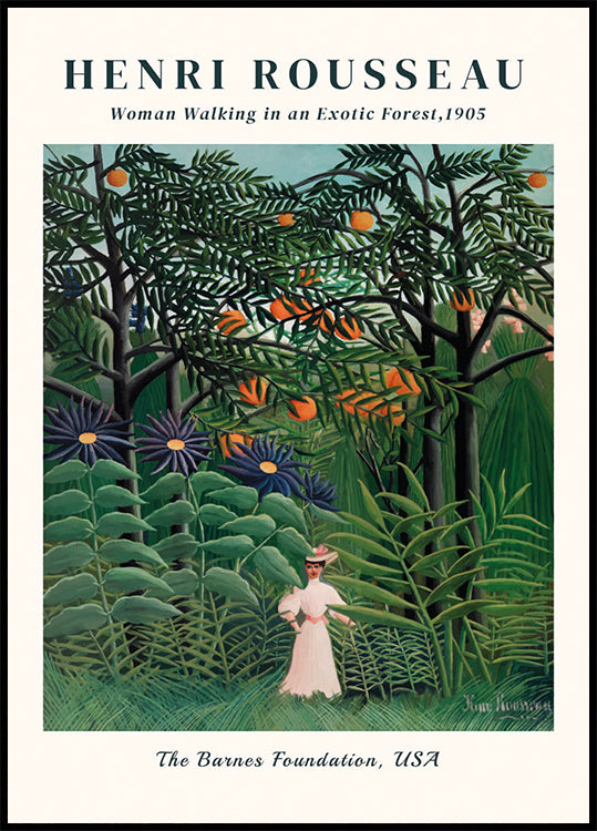 Woman Walking in an Exotic Forest Poster - Posterbox.dk