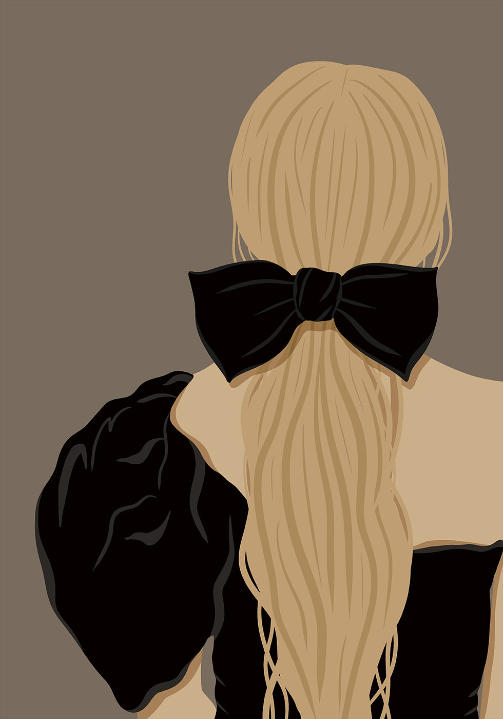 Woman with Black Bow Poster - Posterbox.dk