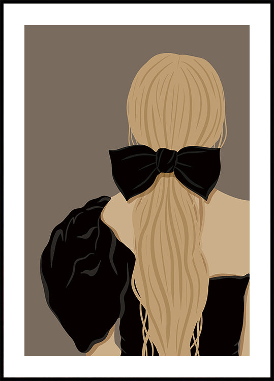 Woman with Black Bow Poster - Posterbox.dk