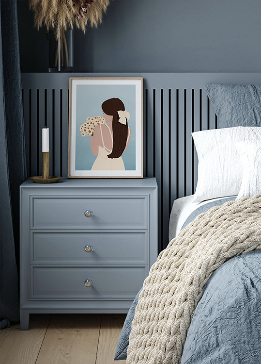 Woman with Daisies Poster - Posterbox.dk