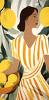 Woman with Lemons, Modern Mediterranean Poster - Posterbox.dk