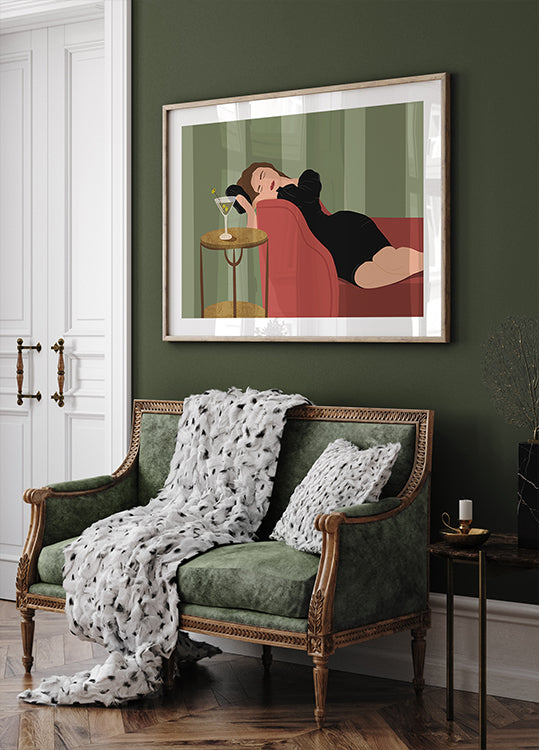 Woman with Martini Poster - Posterbox.dk