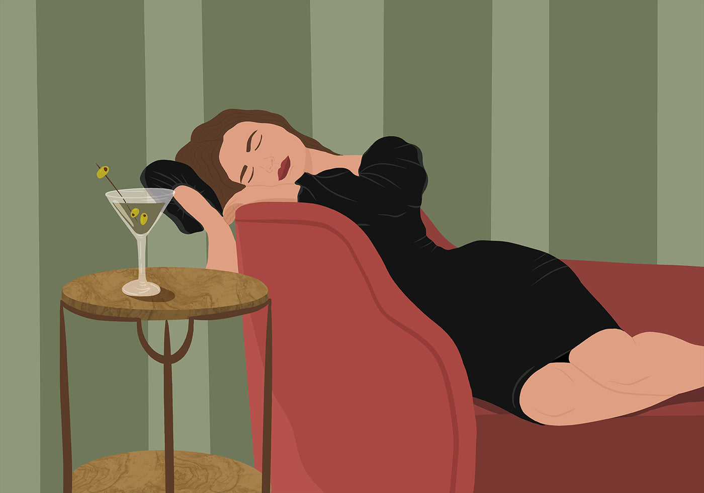 Woman with Martini Poster - Posterbox.dk