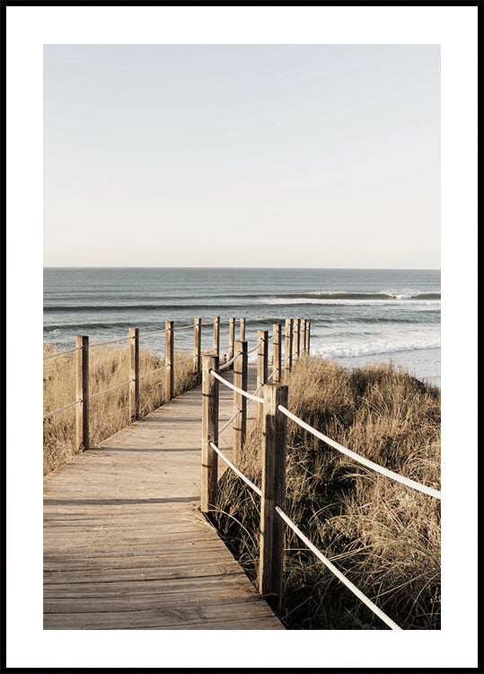 Wooden Path to the Beach, Coastal Boardwalk Poster - Posterbox.dk