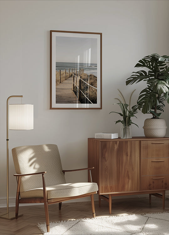 Wooden Path to the Beach, Coastal Boardwalk Poster - Posterbox.dk