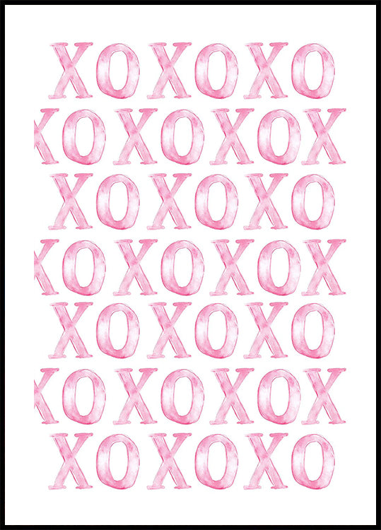 XOXO Pink Pattern Poster - Posterbox.dk