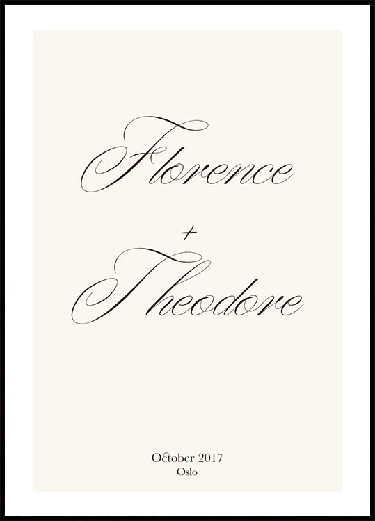 You + Me, Couple Names Poster - Posterbox.dk