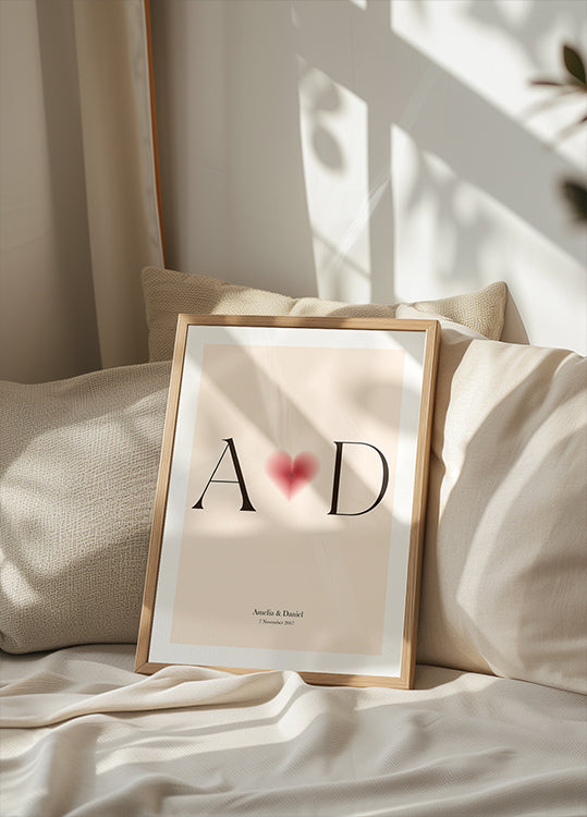 You & Me, Initials Love Poster - Posterbox.dk