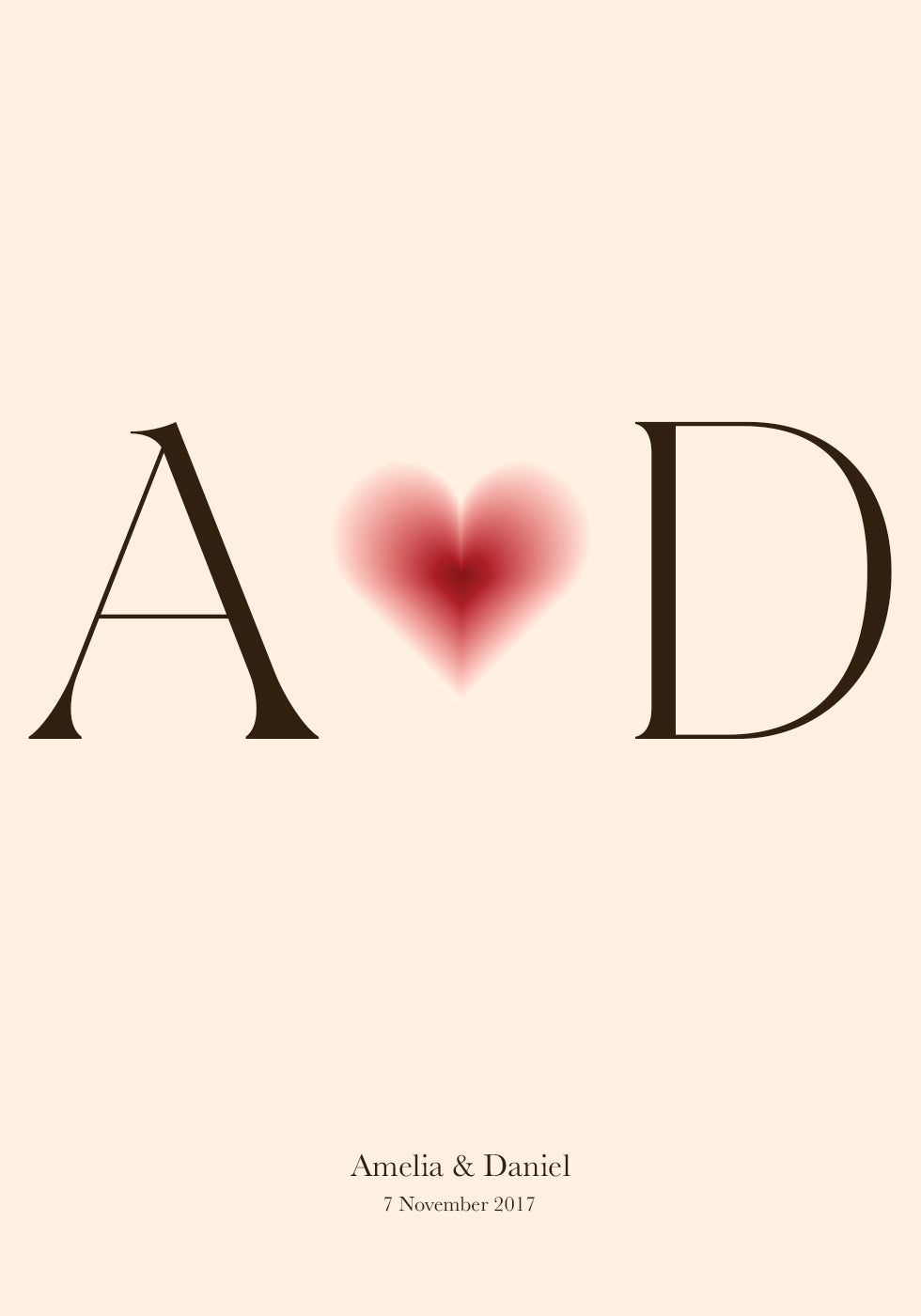 You & Me, Initials Love Poster - Posterbox.dk