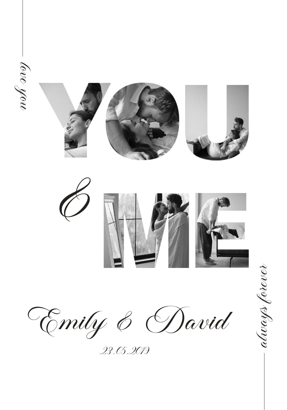 You & Me Personalized Couple Poster - Posterbox.dk
