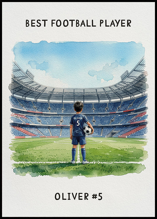 Youth football Boy Personal Poster - Posterbox