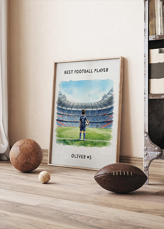Youth football Boy Personal Poster - Posterbox
