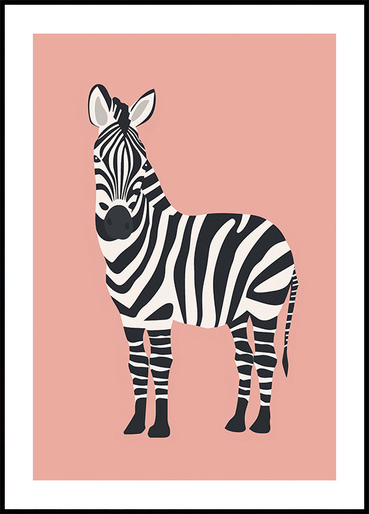 Zebra Illustration Poster - Posterbox.dk