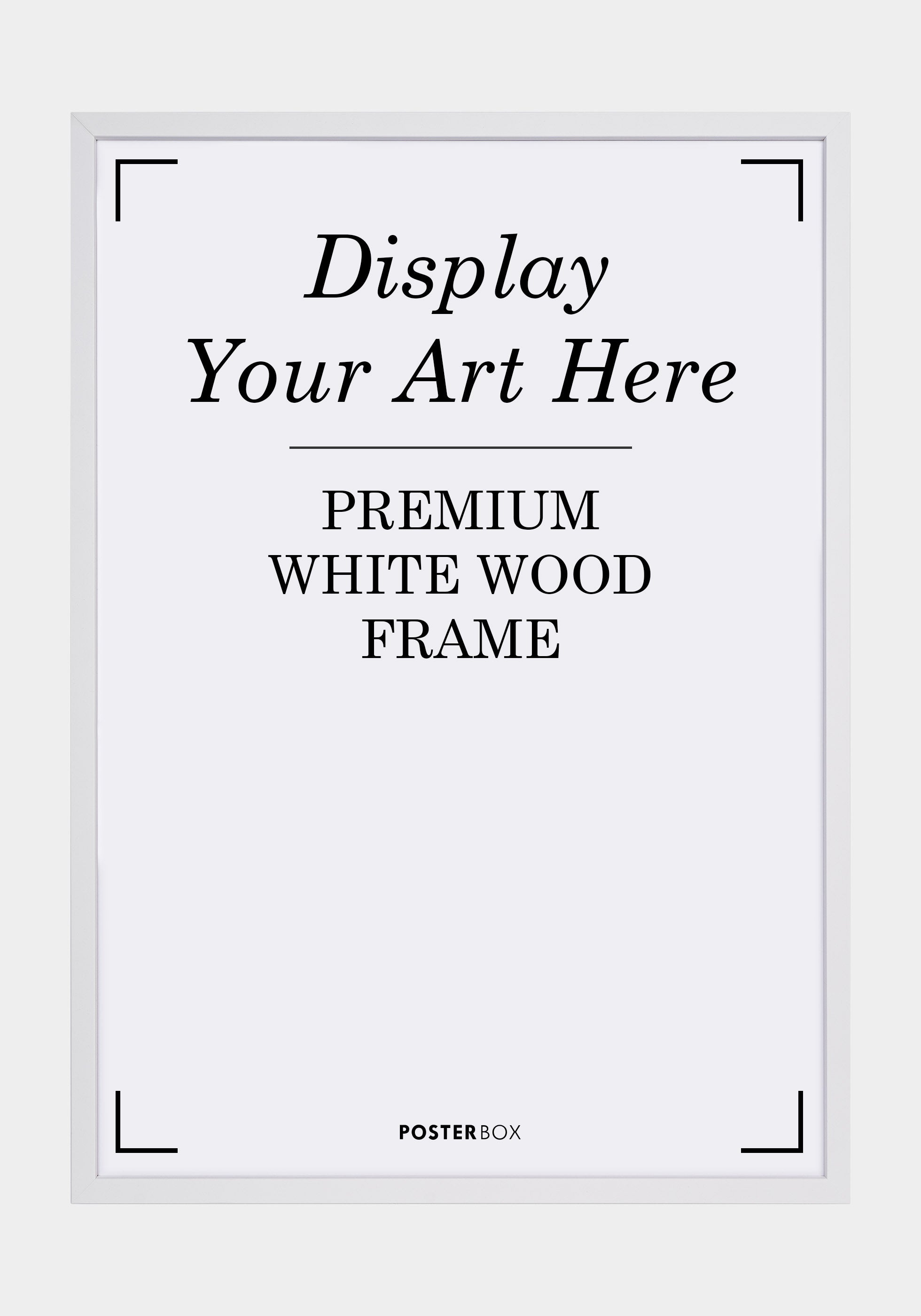 Premium Wood frame Nielsen White Poster