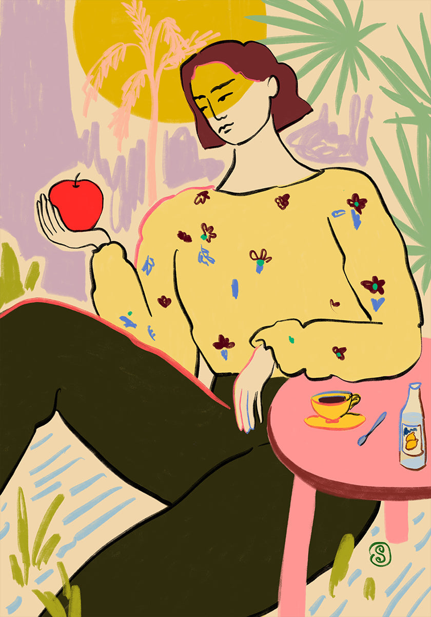 Woman With Apple - Posterbox