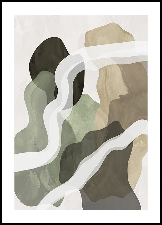 Abstract Green Forms Plakat - Posterbox