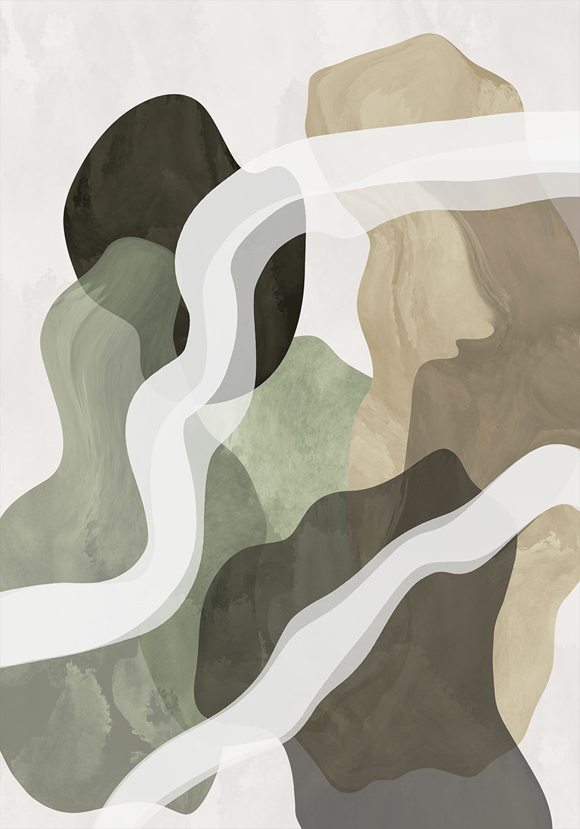 Abstract Green Forms Plakat - Posterbox