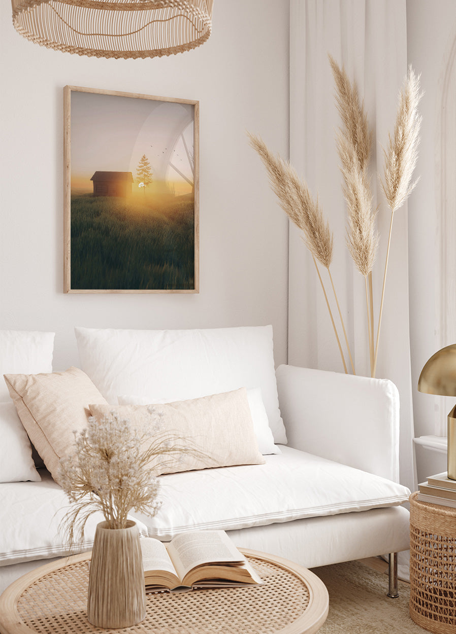 Sunset In The Field Poster - Posterbox.dk